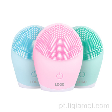 Escova de limpeza facial vibratória de silicone